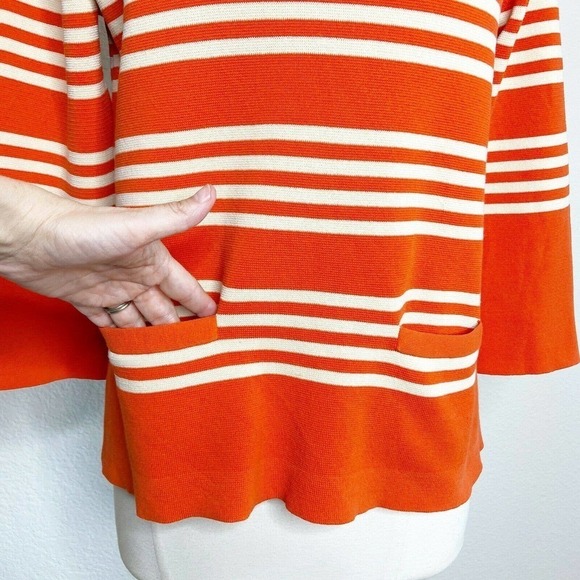 J. Crew Black Label Pocket Orange Cream Sweater - Picture 3 of 7